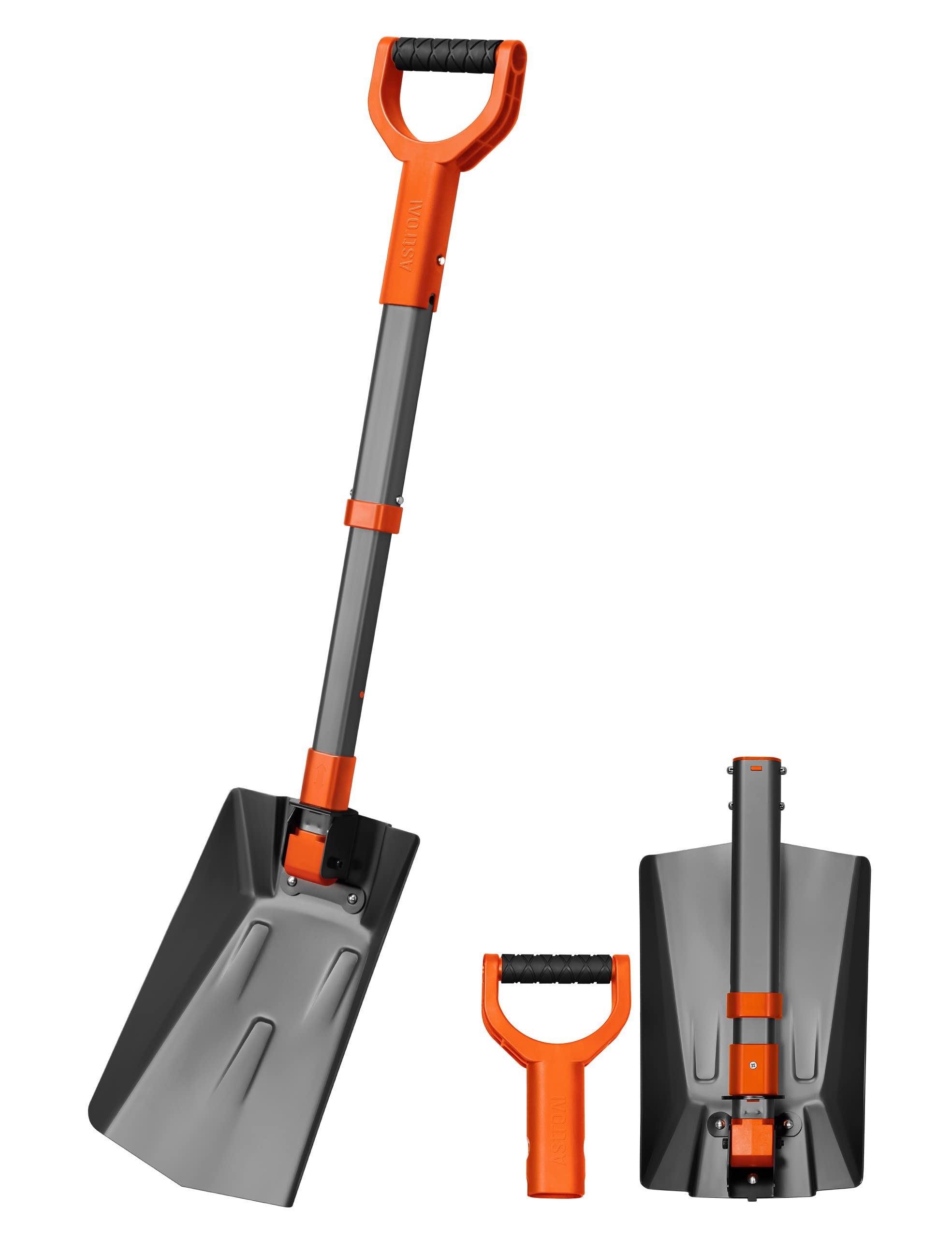 AstroAI folding snow shovel head in aluminum for durable snow clearing