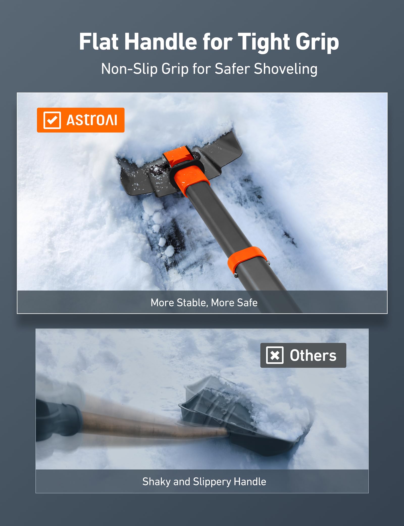 AstroAI multiuse shovel suitable for grains, leaves, and mud