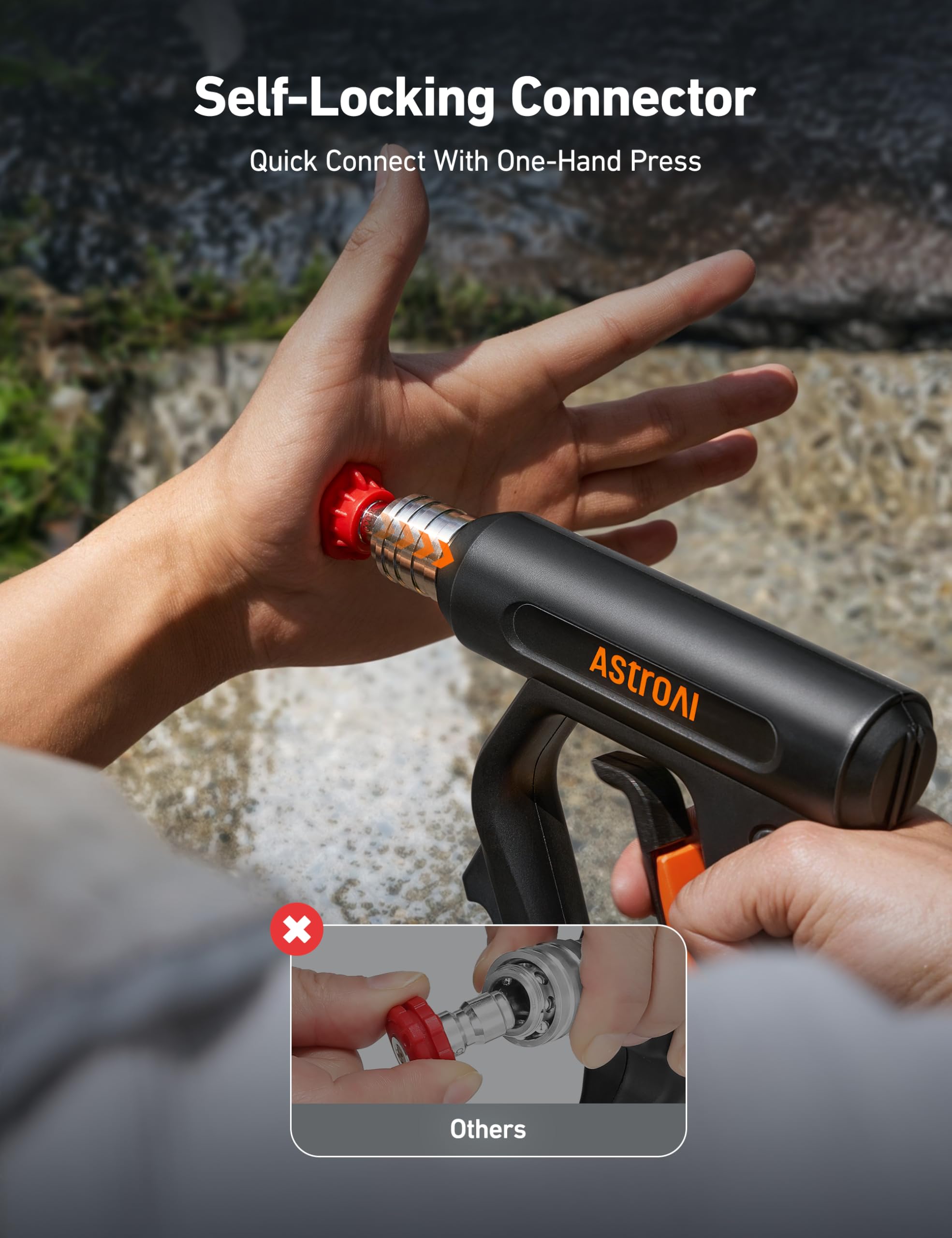 Foam cannon compatibility with compatible high-pressure washers.