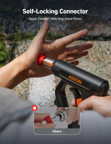 Foam cannon compatibility with compatible high-pressure washers.