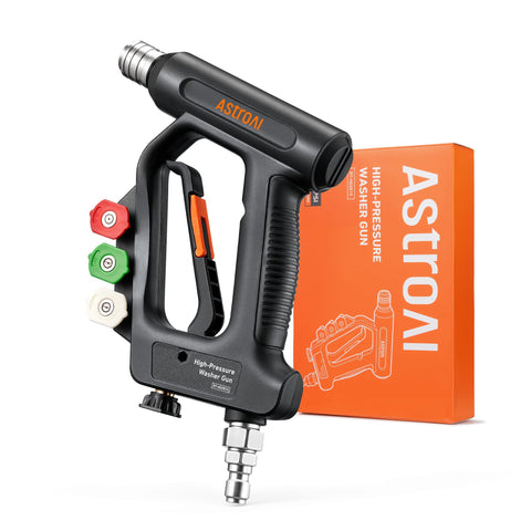 AstroAI short pressure washer gun with swivel for versatile cleaning.