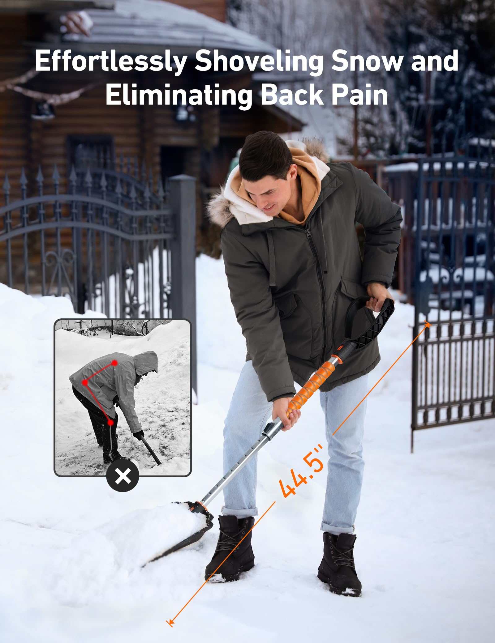AstroAI snow shovel weighs 1.75 pounds, ideal for car storage and portability.