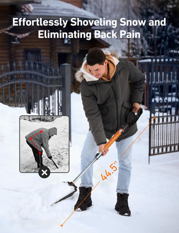 AstroAI snow shovel weighs 1.75 pounds, ideal for car storage and portability.