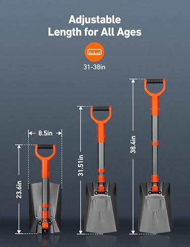 AstroAI trunk-ready shovel fits in car or backpack for trips
