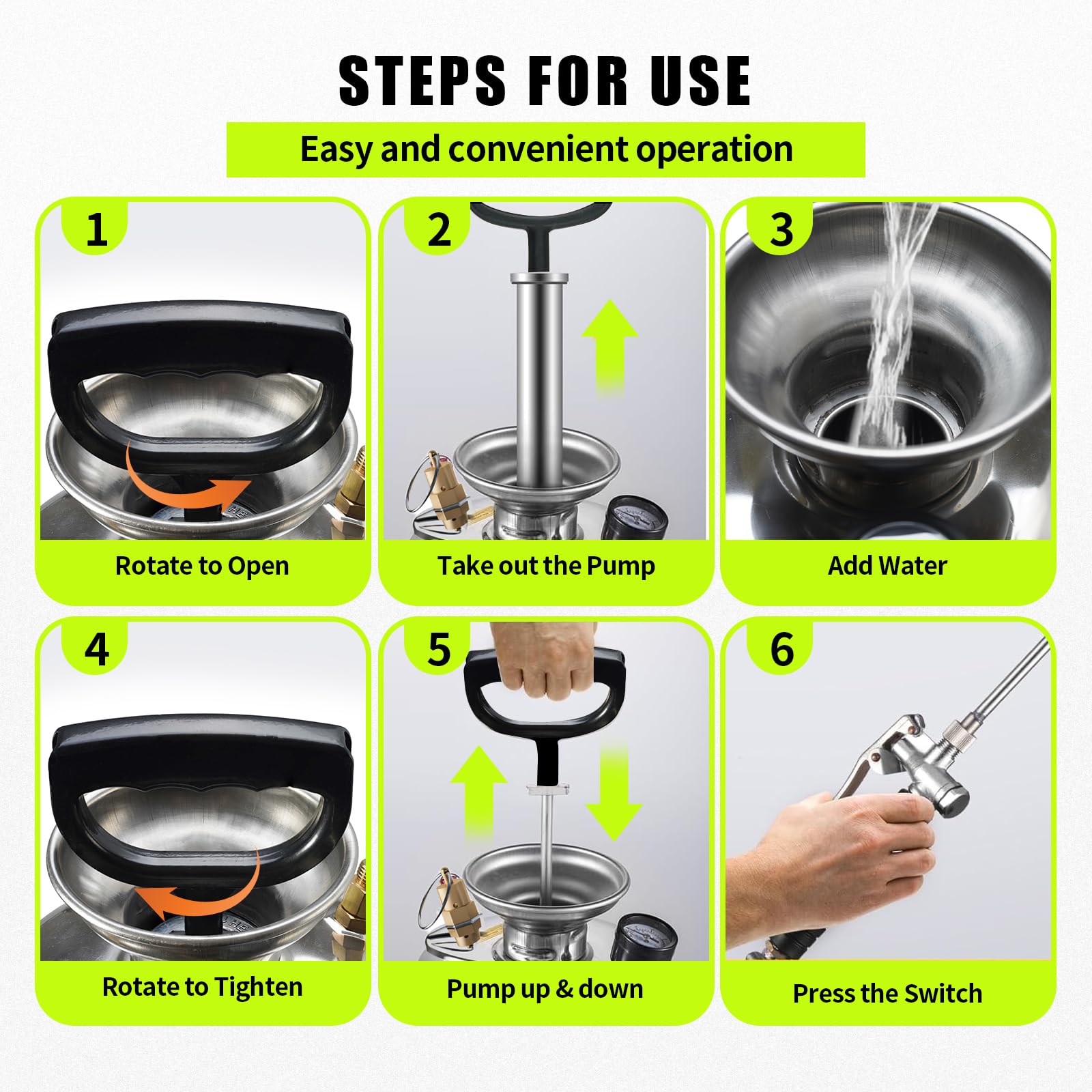 ASTRWK 2-gallon sprayer nozzle enables versatile patterns for different tasks.