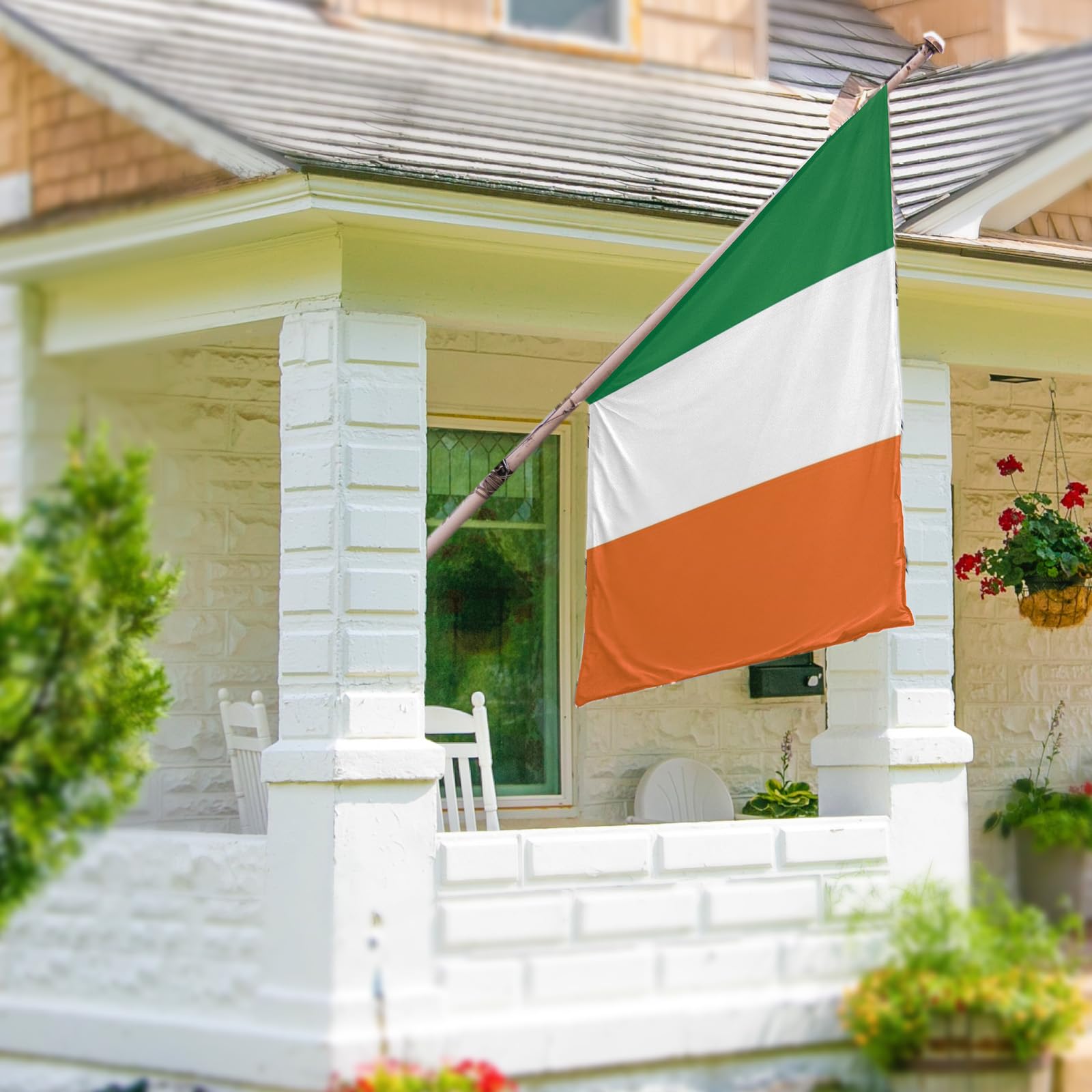 ASUNO garden display flag hanging in sunlight, ideal outdoor decoration