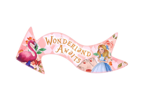 ASVP Shop White Rabbit arrow sign for guiding guests to activities