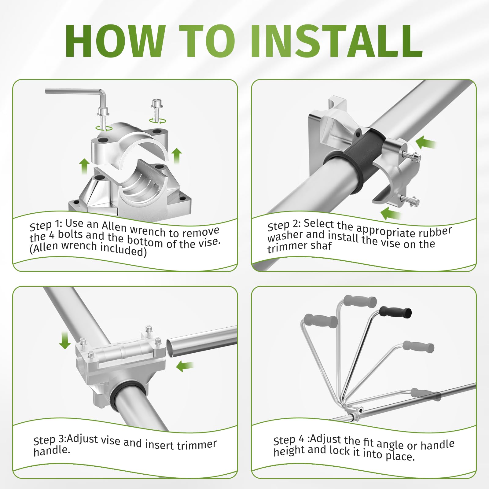 Asxevn trimmer handle attached securely to shaft