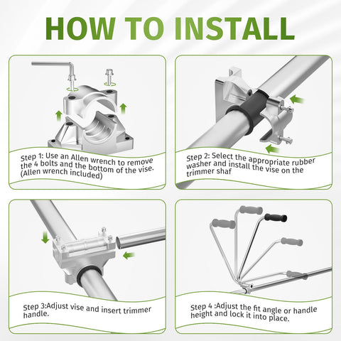 Asxevn trimmer handle attached securely to shaft