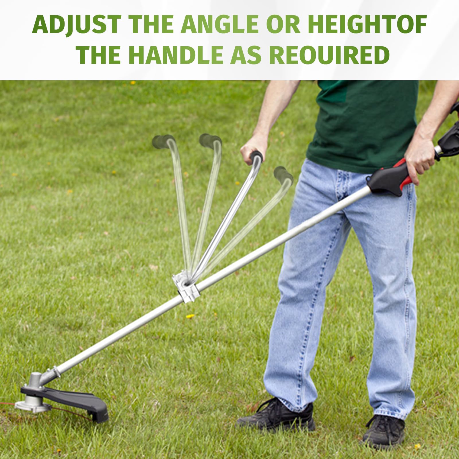 Asxevn weed eater extension handle in use for better control