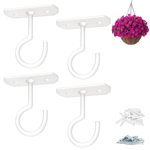 ASZUNE ceiling hook 2.5in white pack demonstrates sturdy, space-saving plant hanging setup.