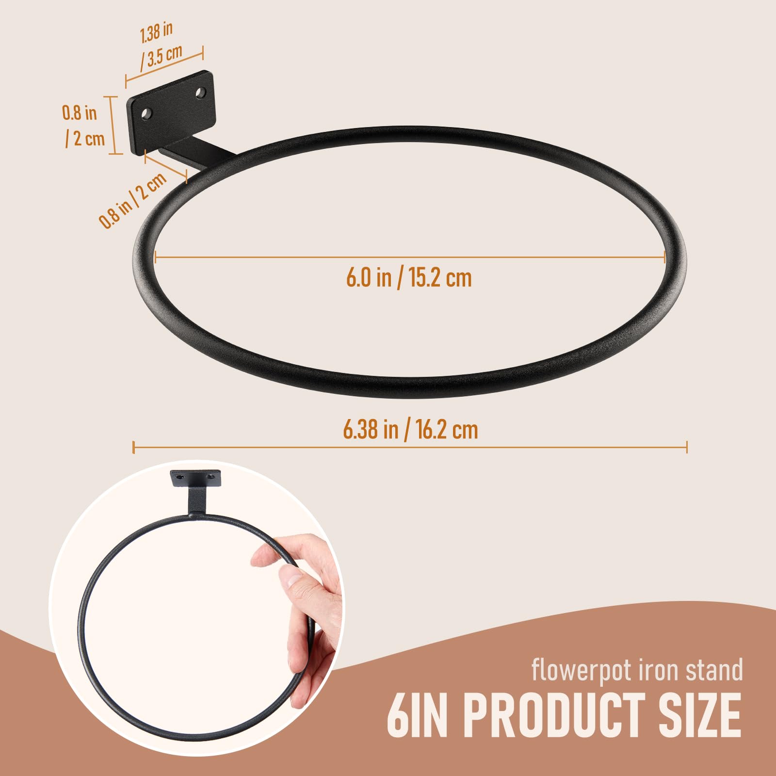 ASZUNE heavy-duty cast-iron ring provides robust support for larger pots.