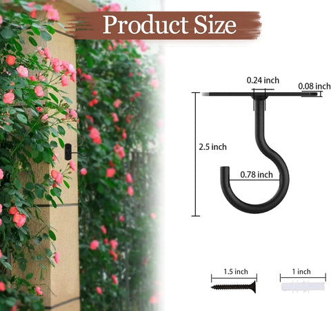 ASZUNE durable metal ceiling hook with 50 lb capacity for planters and lanterns