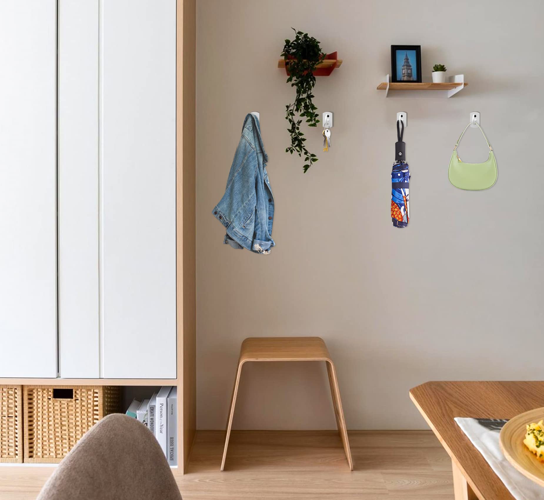 ASZUNE plant-hanger hook white enables indoor or outdoor plant displays.