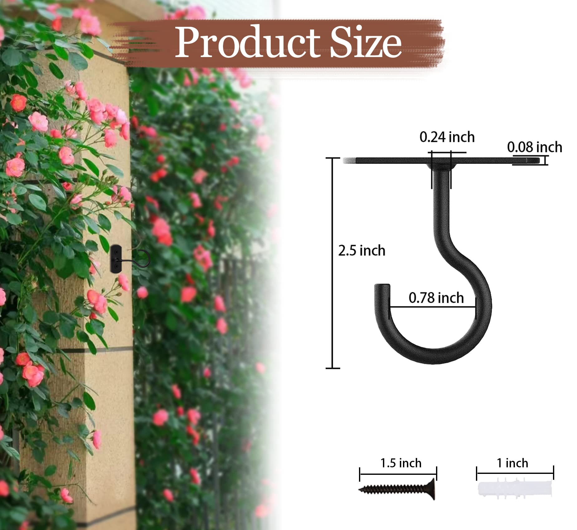 ASZUNE wall-mount hook displaying versatile planter setup on a deck.