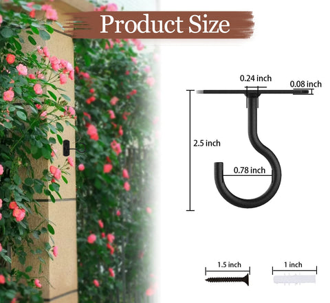 ASZUNE wall-mount hook displaying versatile planter setup on a deck.
