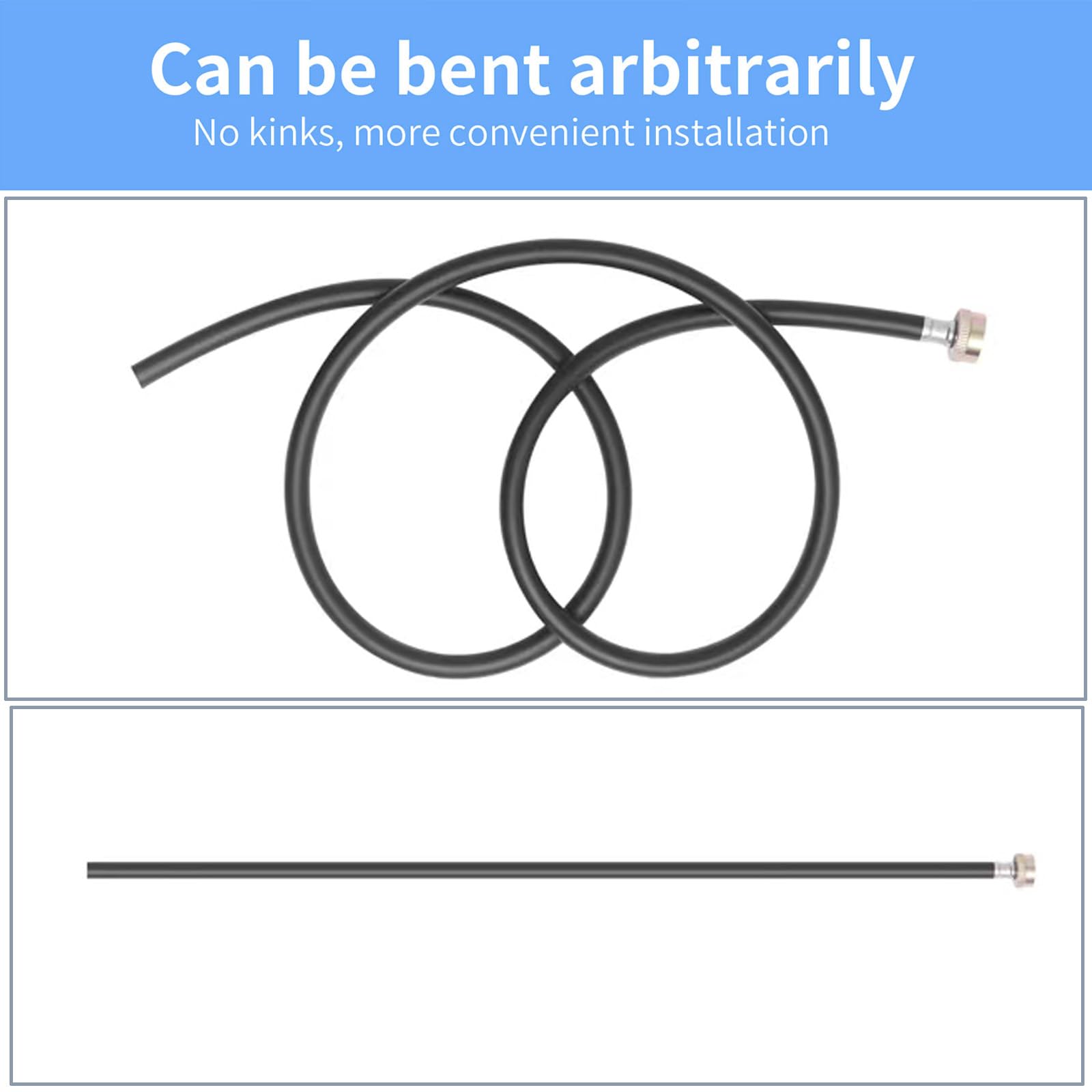 atadbtae dehumidifier hose five feet long for flexible placement.