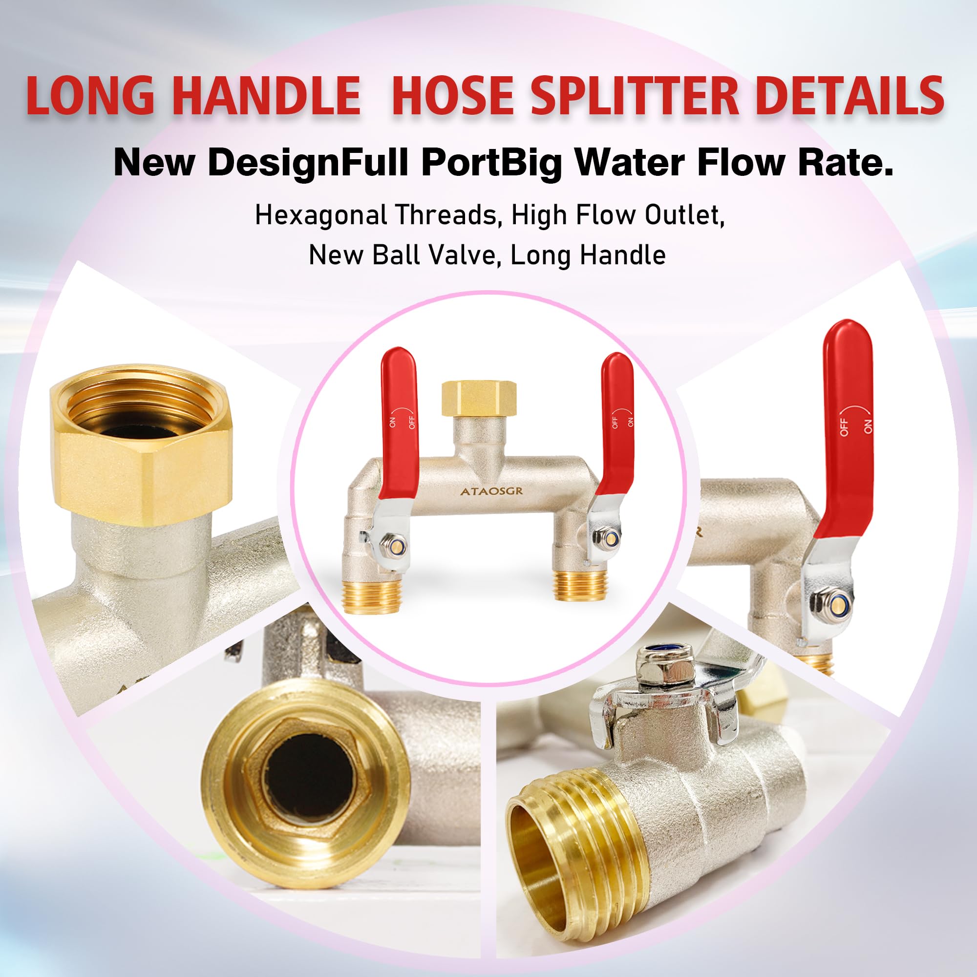 ATAOSGR high-flow diverter helps faster flow to each outlet.
