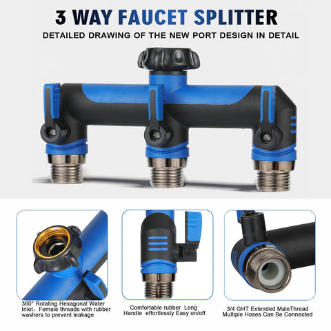ATAOSGR hose splitter highlights shutoff valves for precise flow control