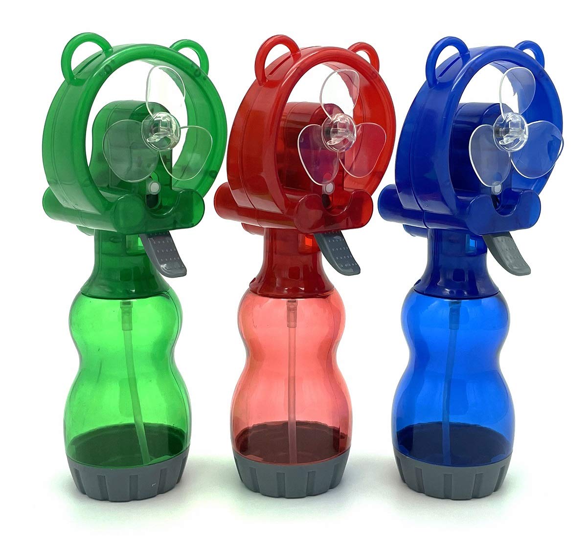 ATBOTP Water Misting Fan blue in use for outdoor cooling