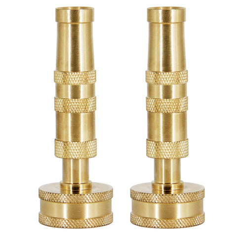 ATDAWN brass hose nozzle front view highlighting durable construction for steady watering.