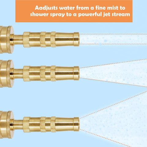 ATDAWN 2-pack brass hose nozzle compact storage and easy handling.