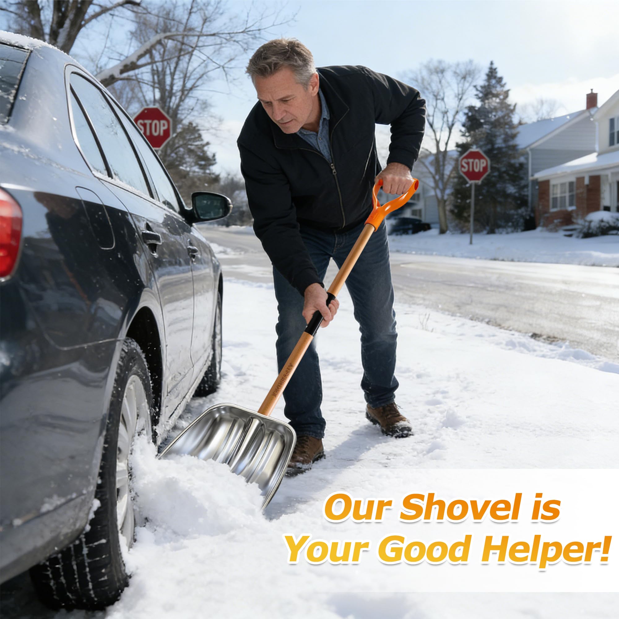 ATFVERDEX scoop shovel handles yard tasks like mulch and gravel