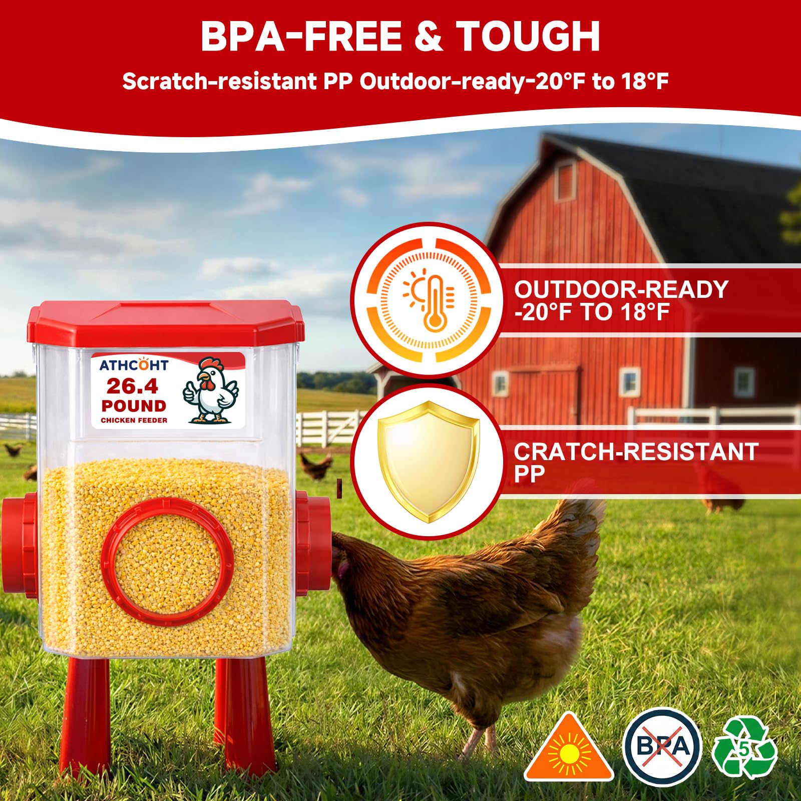 ATHCOHT complete poultry care kit included with bands, xylophone, and basket