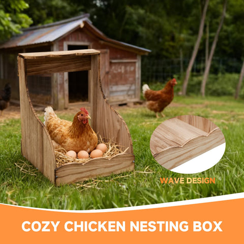 ATHCOHT nesting box dimensions 14.5 by 13 by 13 support larger poultry.