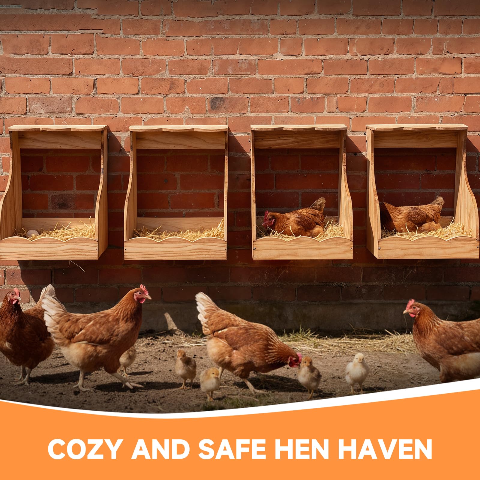 ATHCOHT nesting box open-back design improves ventilation and quick egg retrieval.