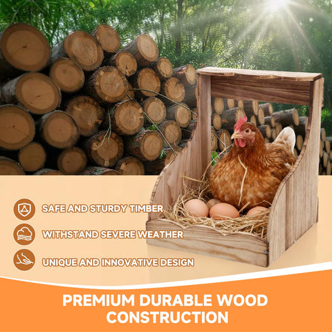 ATHCOHT two-pack wooden nests mounted together simplify coop organization and care.