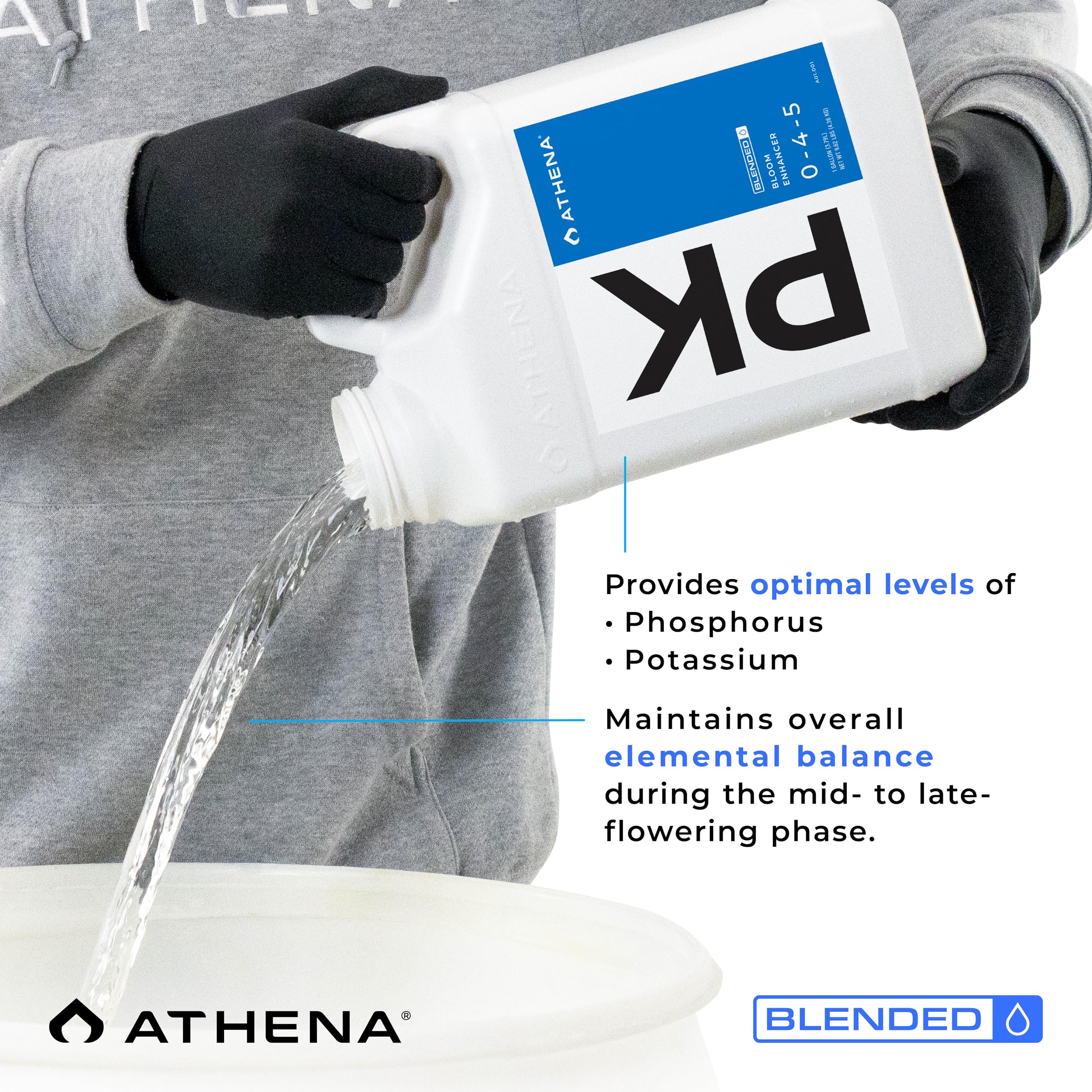 Athena Blended PK plant in soil demonstrates compatibility across media types.