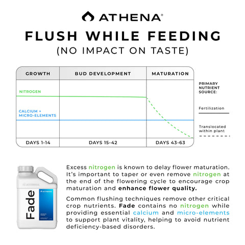 Athena Fade dilution guide for the final 2–3 weeks of flowering.