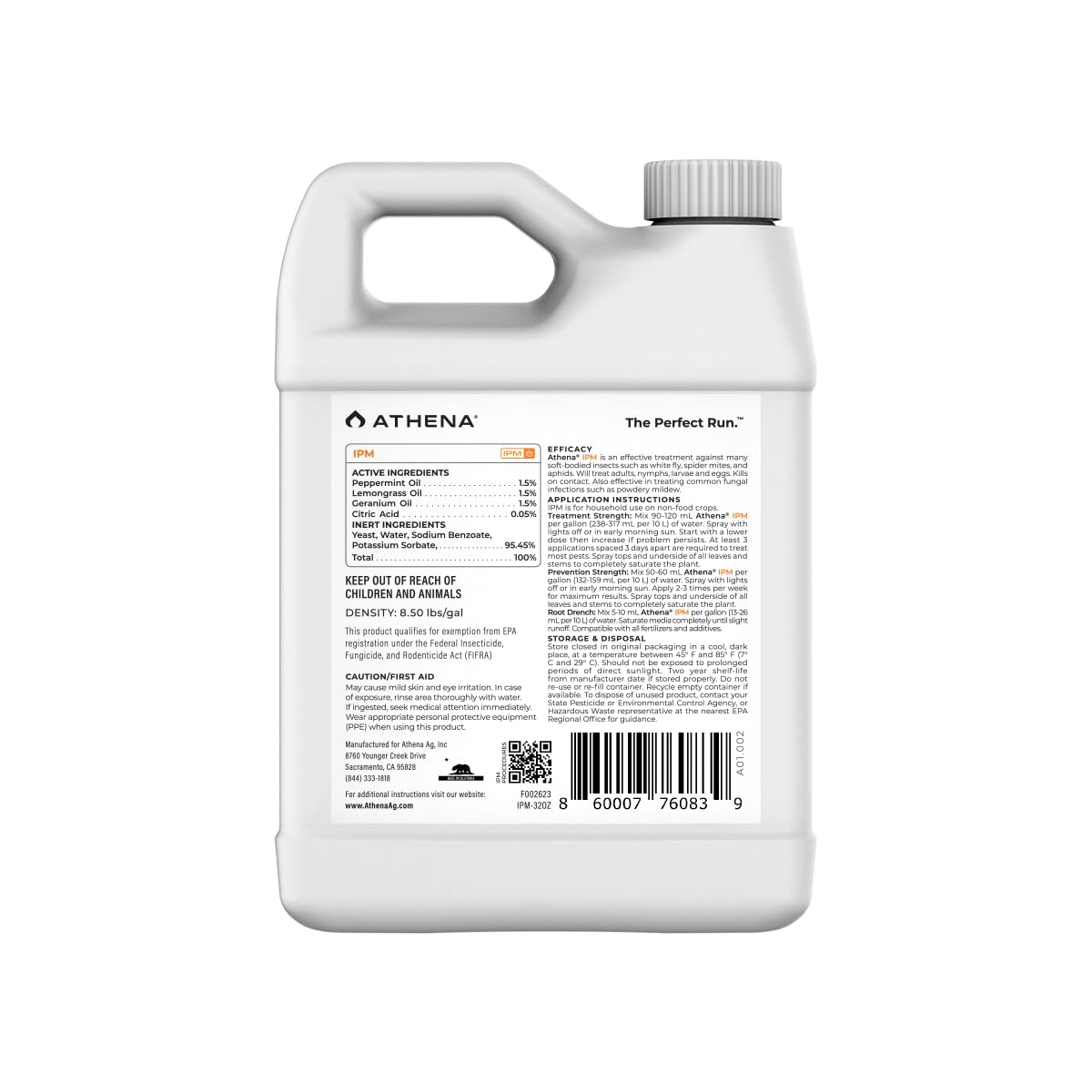 Athena IPM powdery-mildew spray applying mist to affected foliage