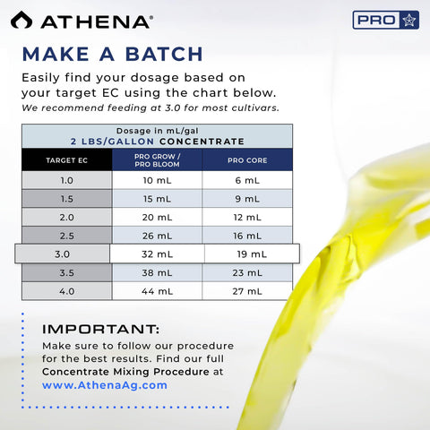 Athena Pro Bloom in a hydroponics setup, compatible with fertigation for steady flowering development.