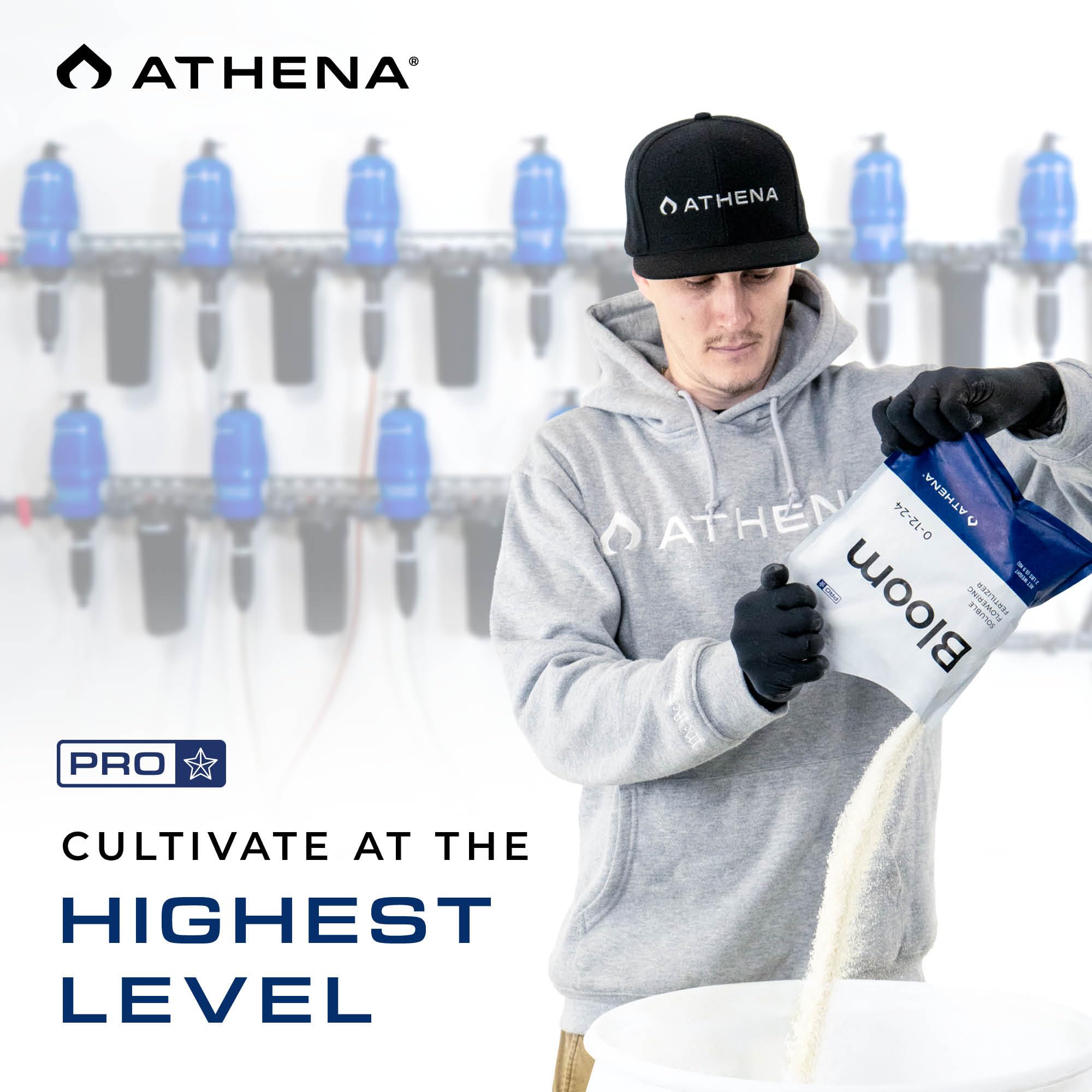 Athena Pro Bloom packaging 10lb, convenient bulk supply for commercial and home growers.