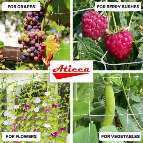 ATICCA Trellis Netting demonstrating sun-resistant garden mesh for outdoor use