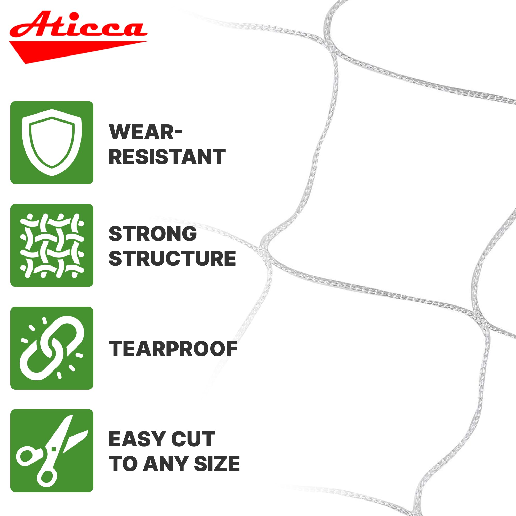 ATICCA Trellis Netting serving as a vine climbing support for tall plants