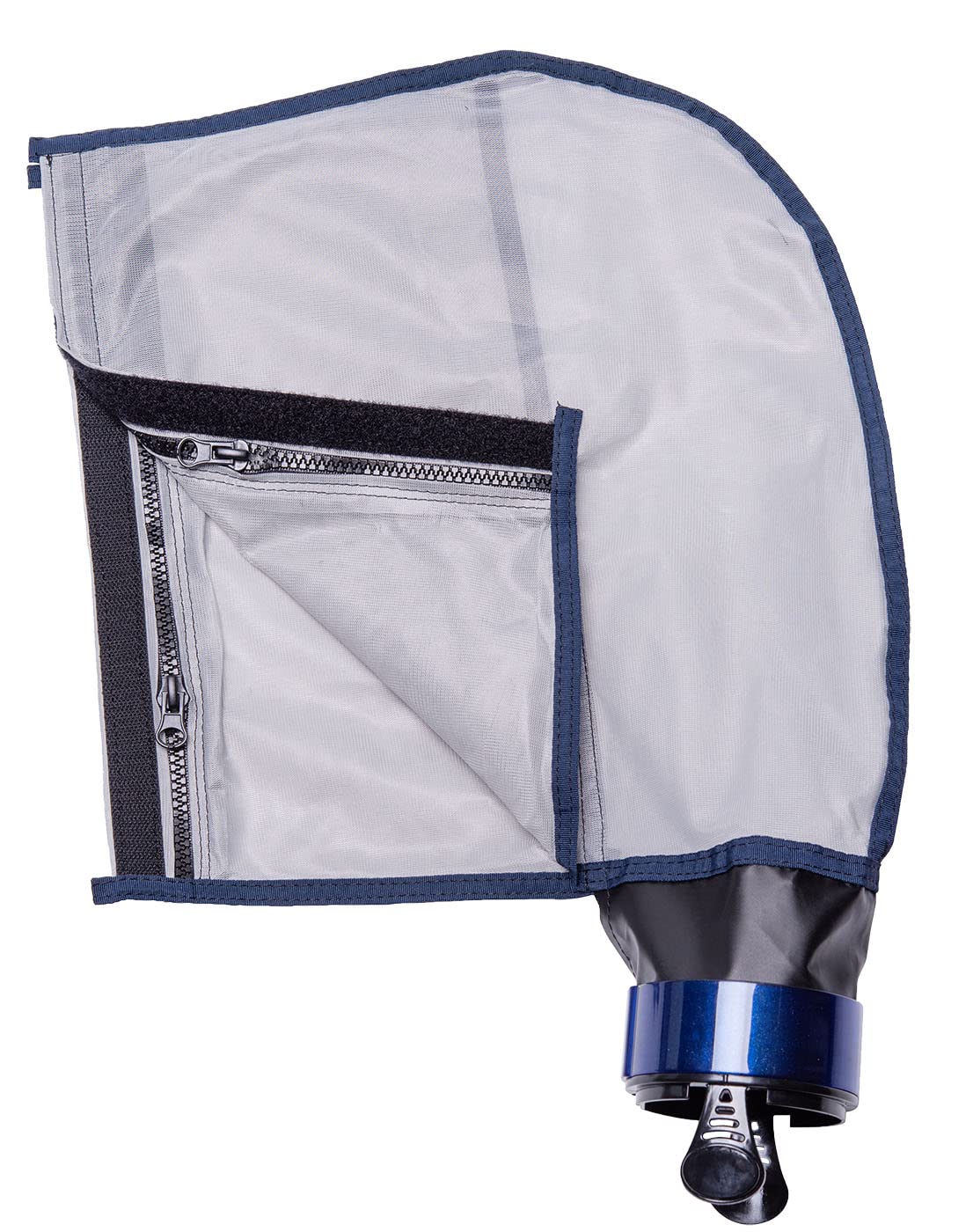 In-use view shows quick detach for debris removal.