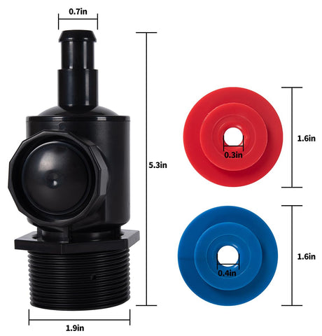 ATIE blue and white restrictor disks for adjustable flow suitability