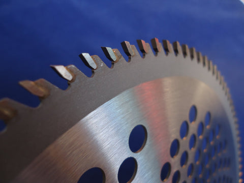 ATIE carbide tips close-up highlighting hard-wearing construction for tough vegetation.