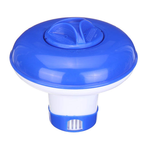 ATIE collapsible mini dispenser top view for easy placement in small pools.