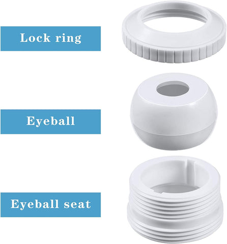 ATIE Hydrostream adjustable jet eyeball for targeted pool returns