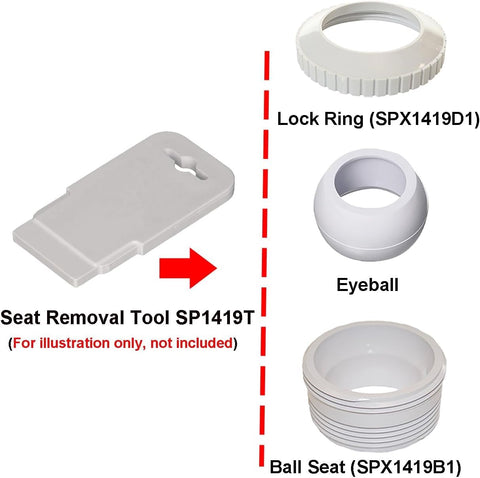 ATIE installation-ready jet assembly demonstrates compatibility with pool returns.