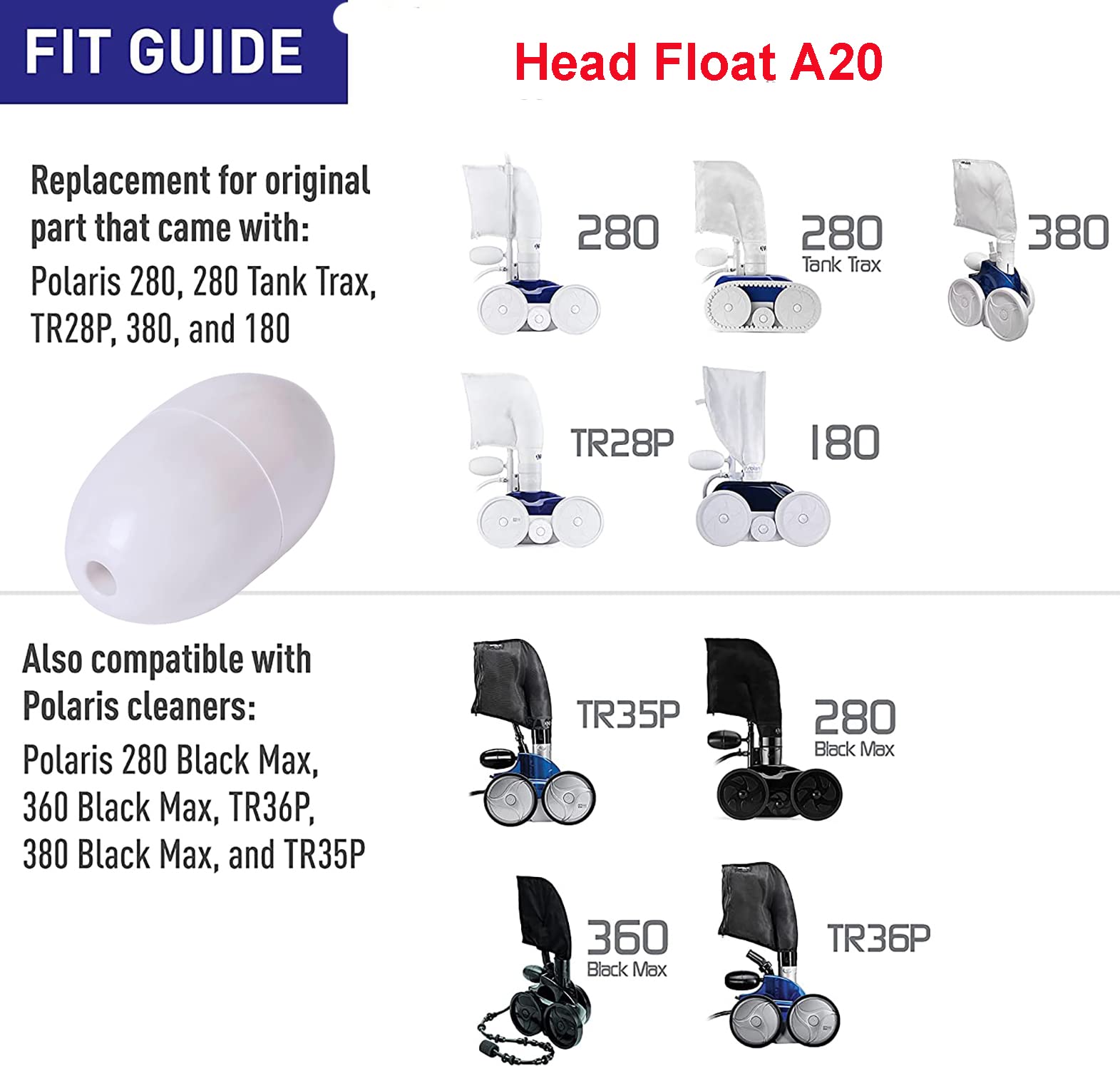 ATIE Polaris compatibility float ensures smooth operation across Polaris cleaners.