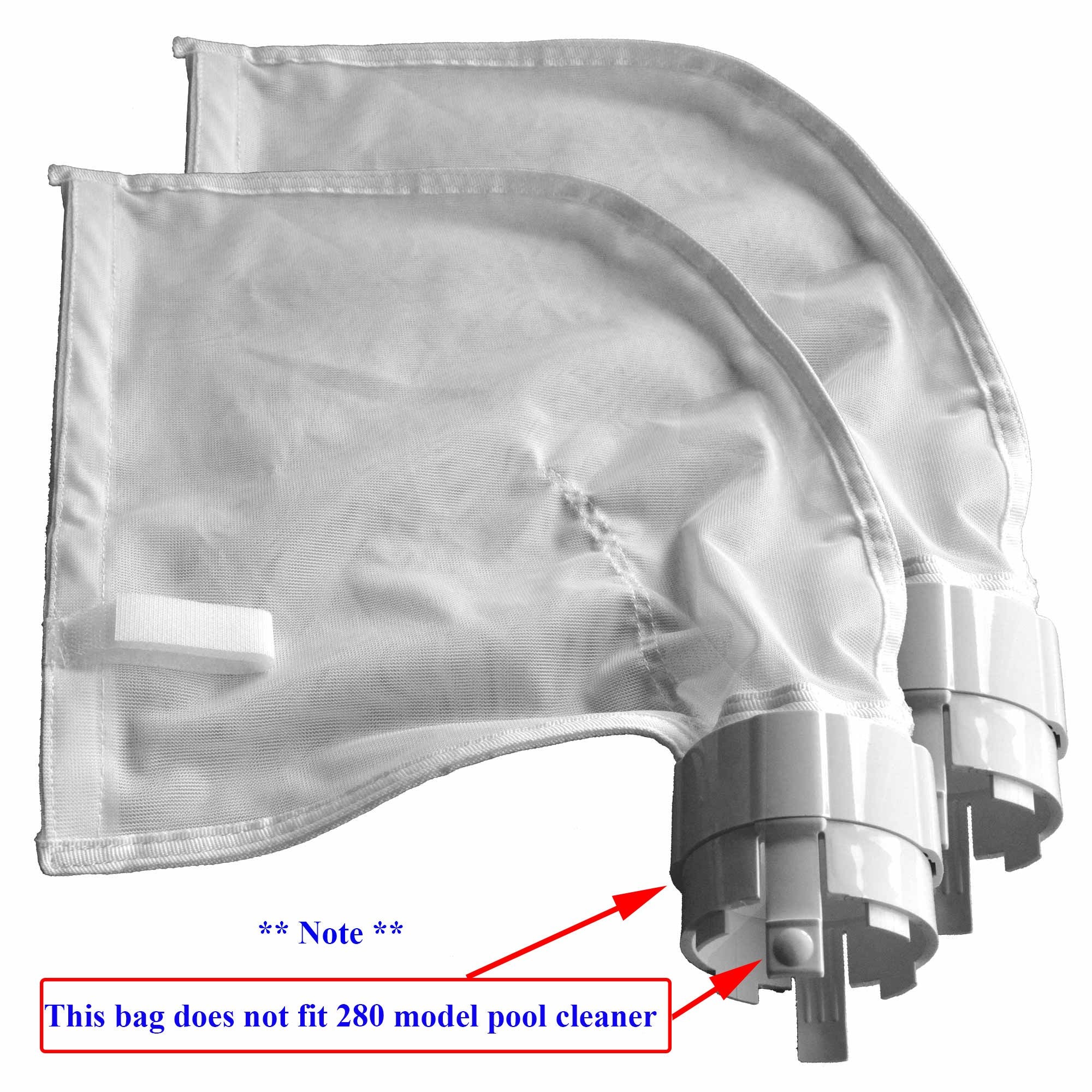 ATIE pool cleaner bag pocket detail highlighting velcro opening and fit.