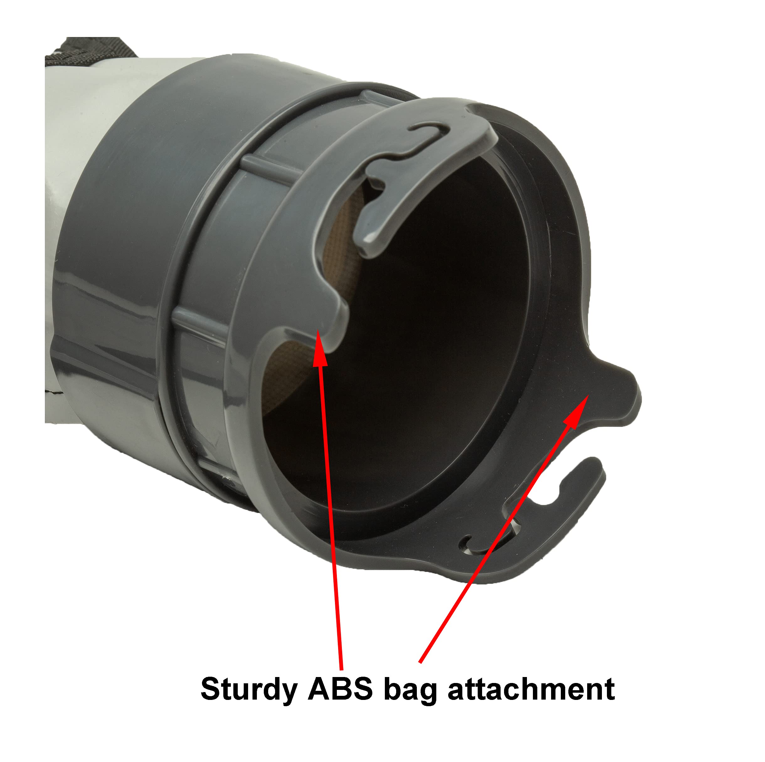 ATIE bag gray finish blends with pool aesthetics and equipment.