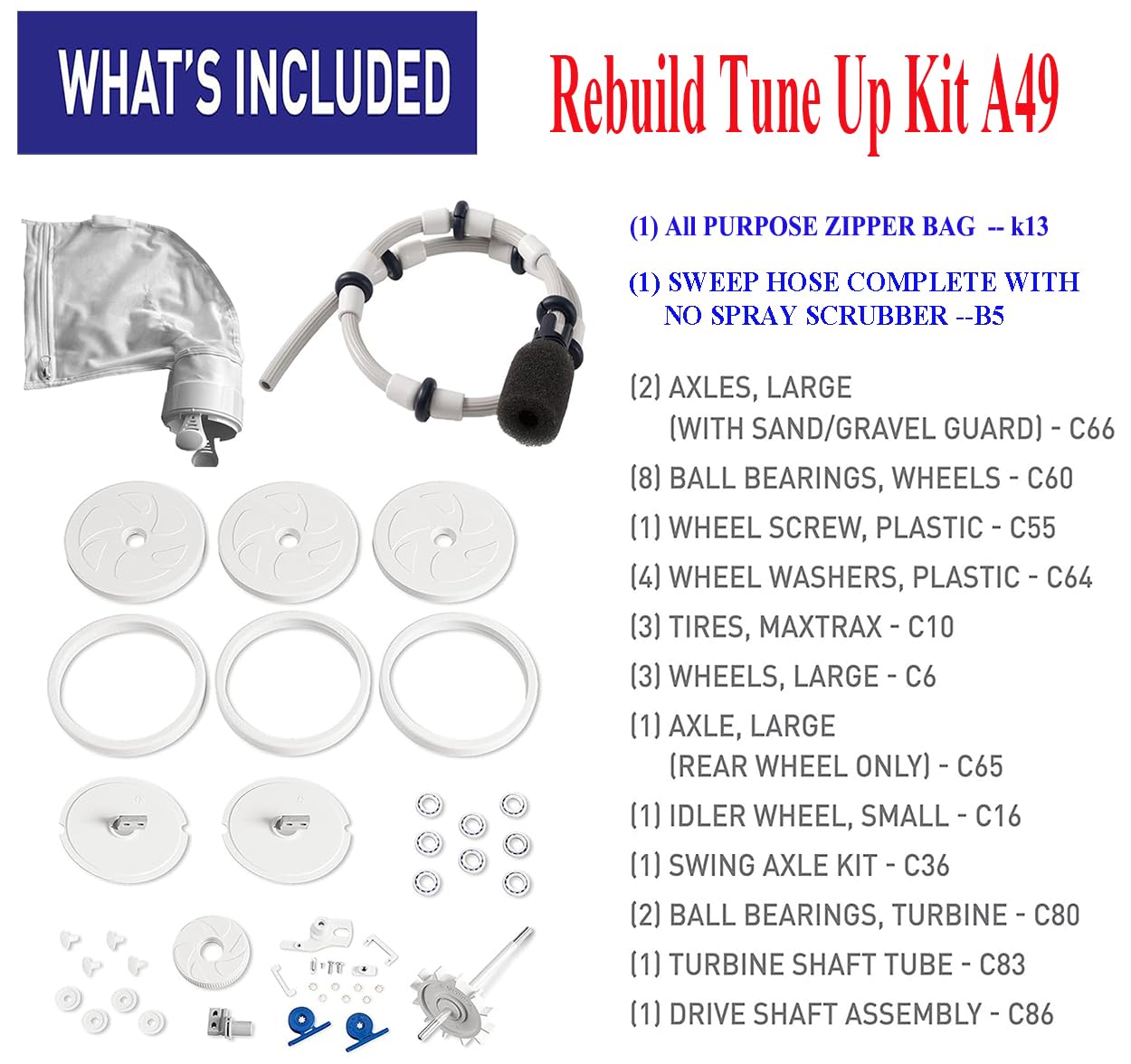 ATIE turbine bearings for Polaris tune-up kit for smoother operation and longer life