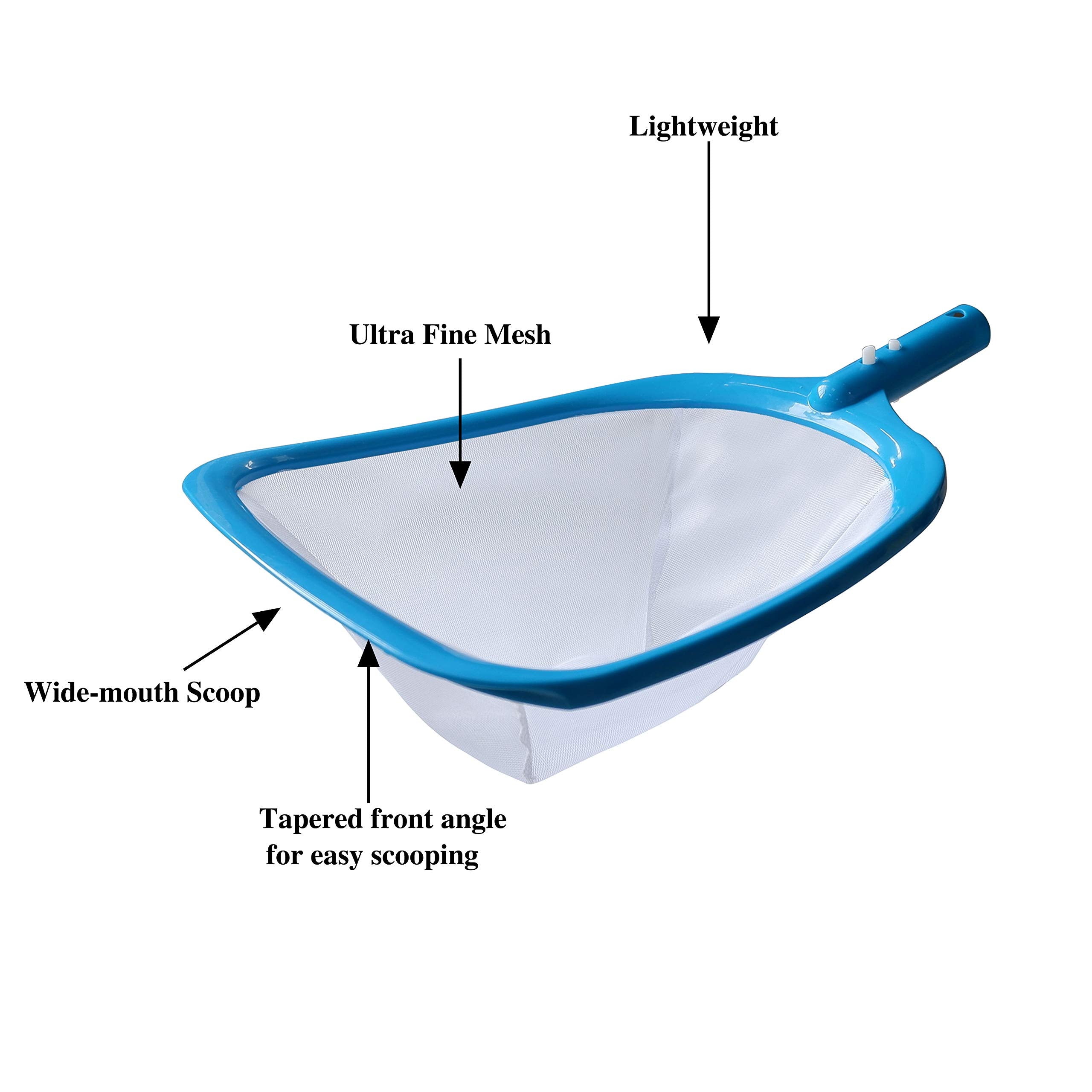 ATIE Pool Skimmer Net showing 4-inch deep pocket capacity