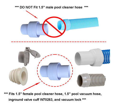 ATIE pool vacuum hose adapter ready to join hoses